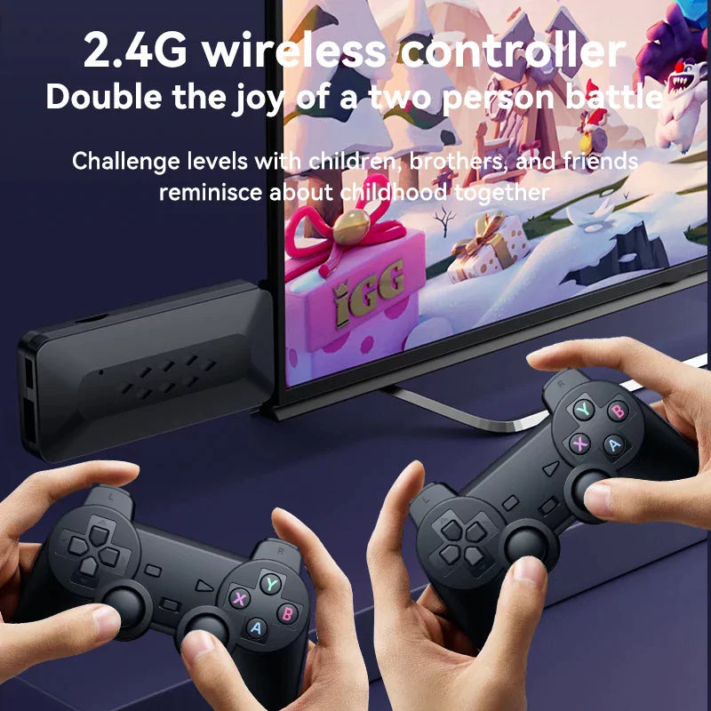 Plug & Play M33 4K Retro GameStick: 64GB, 33,000+ Games w/ Dual Wireless Controllers & 9 Emulators
